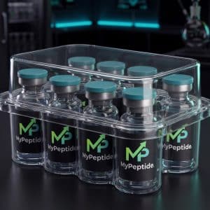 Boîte de rangement transparente pour 10 flacons de peptides MyPeptide